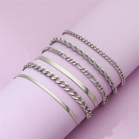 Simple Metal Blade Chain Bohemian Fashion Bracelets