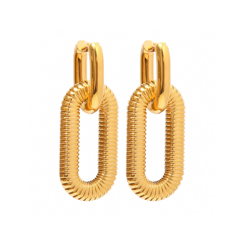 Exaggerated Gold-plated Stainless Steel Chain Jewelry Advanced Earrings