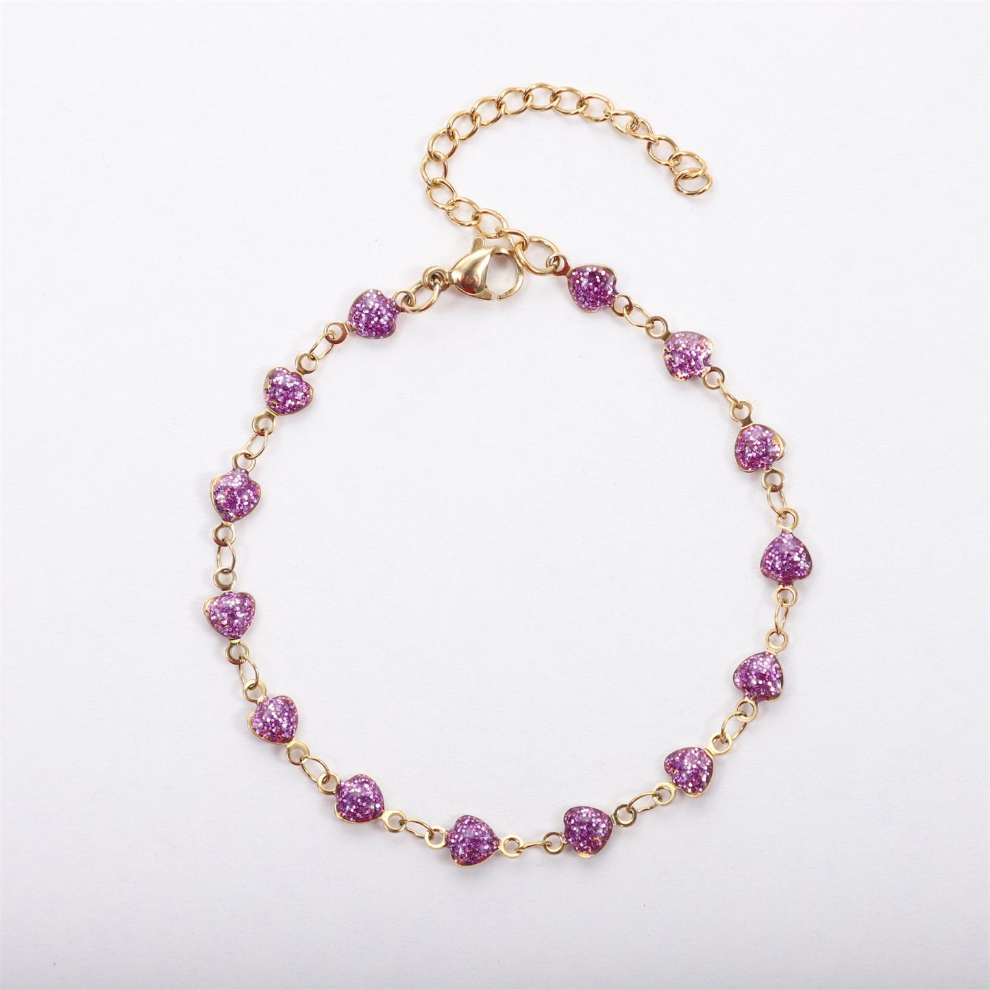 Stainless Steel Love Glitter Dripping Chain Fashion Personality Vertical Bracelet