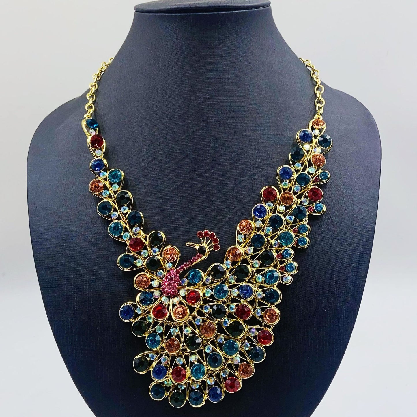 Dignified Bride Diamond Peacock Suit Dress Jewelry Set