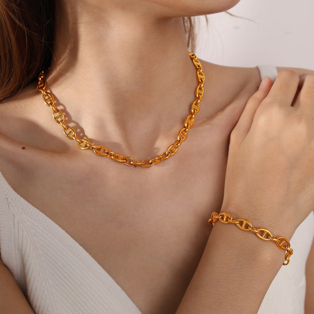 Simple Stylish Personality Collarbone Trendy Design Jewelry Set