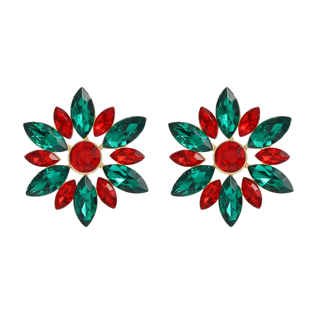 Flower Female Fashion Elegant Full Diamond Earrings