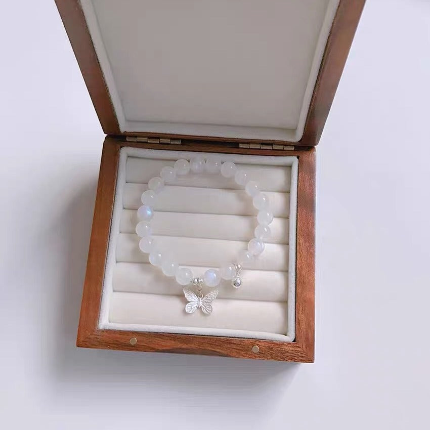 Cat Love Bell Imitation Opal Girlfriends Glaze Bracelet