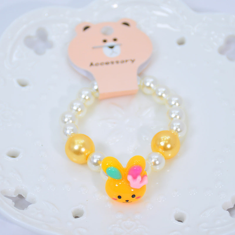 Petits accessoires de dessin animé pour enfants, bracelets de perles d'ornement princesse Elsa