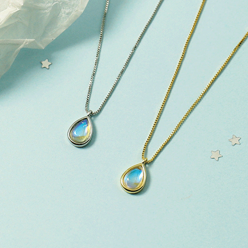 Water Drop Glass Female Korean Simple Necklaces