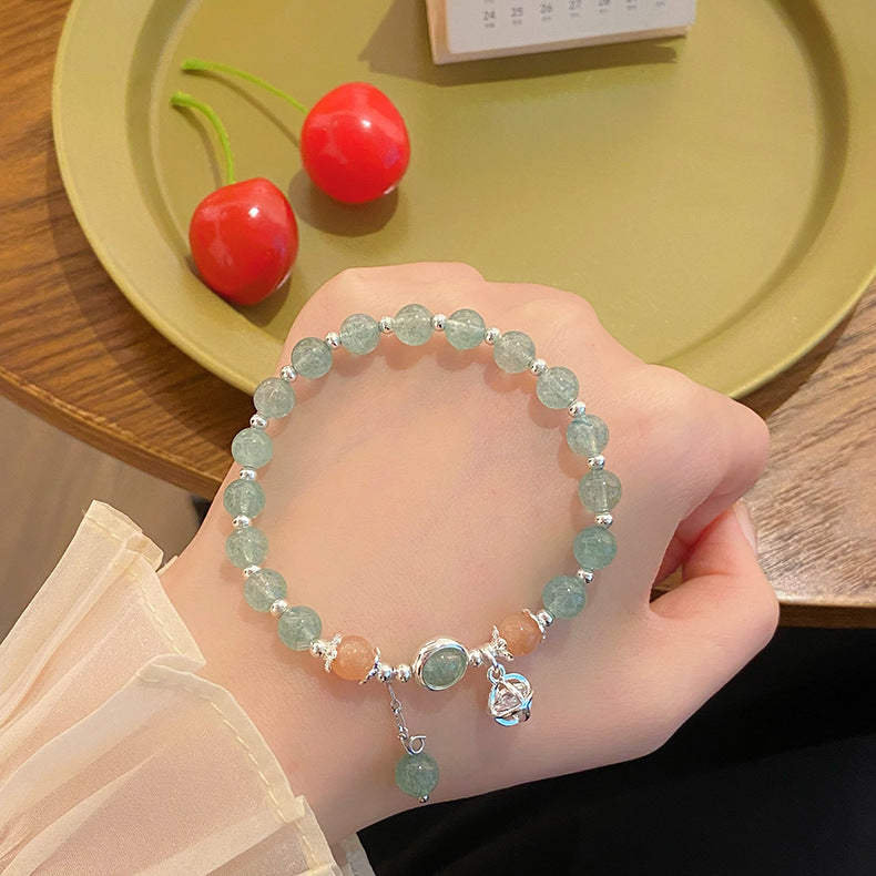 Plein de bracelets creux en cristal rose frais et doux avec cœur girly