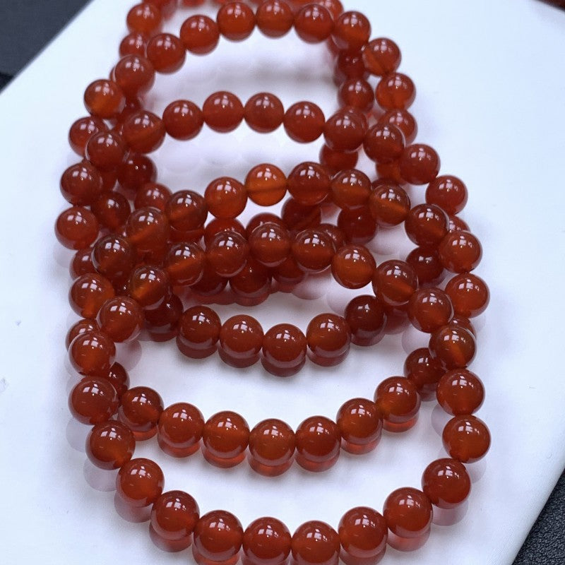 Bracelets éparpillés en calcédoine brillante en agate rouge Cargo