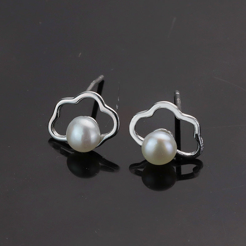 Women's Sterling Sier Cloud Pearl Korean Luxury Earrings