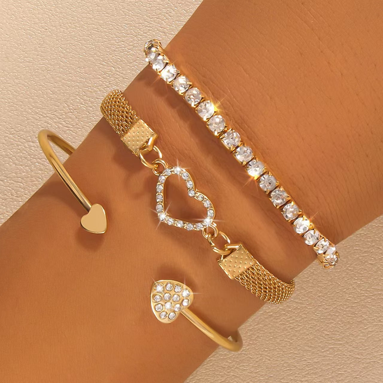 Women's Diamond Heart Alloy Niche High Sense Bracelet