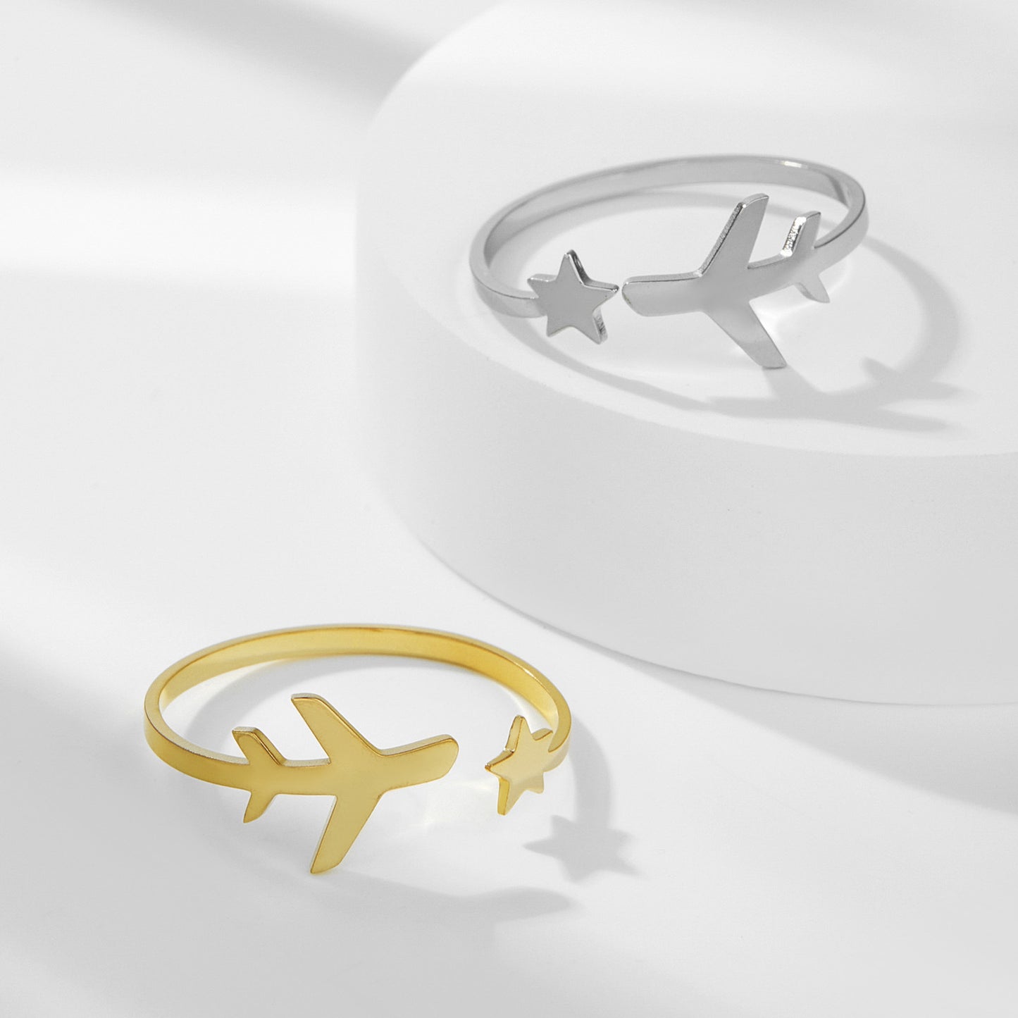 Exquisite Simple Item Star Aircraft Open Ring