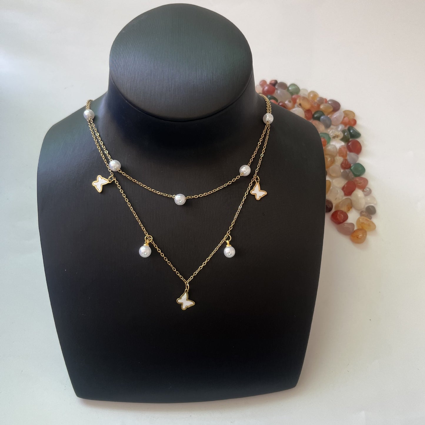 Women's Luxury Style Butterfly Pearl For Niche Design High-grade Necklaces