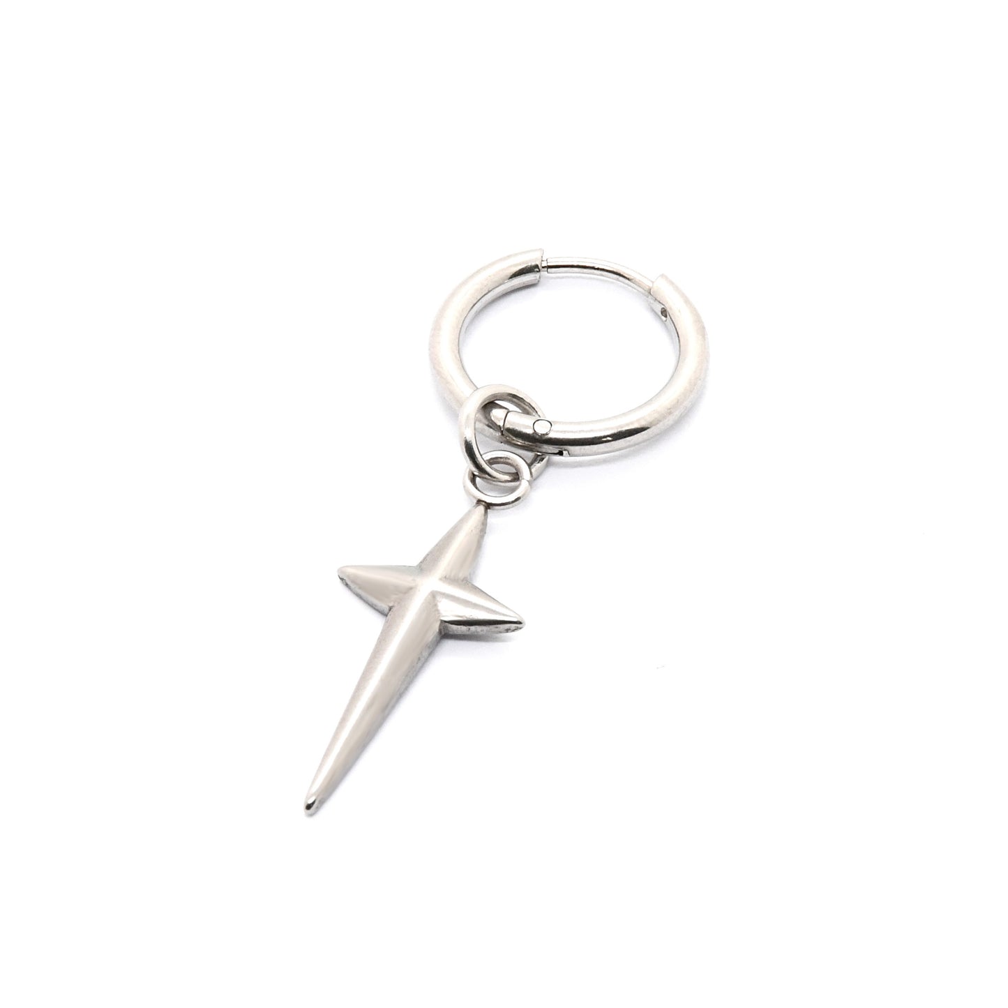 Men's Cross Punk Stainless Steel Trendy Art Born Earrings