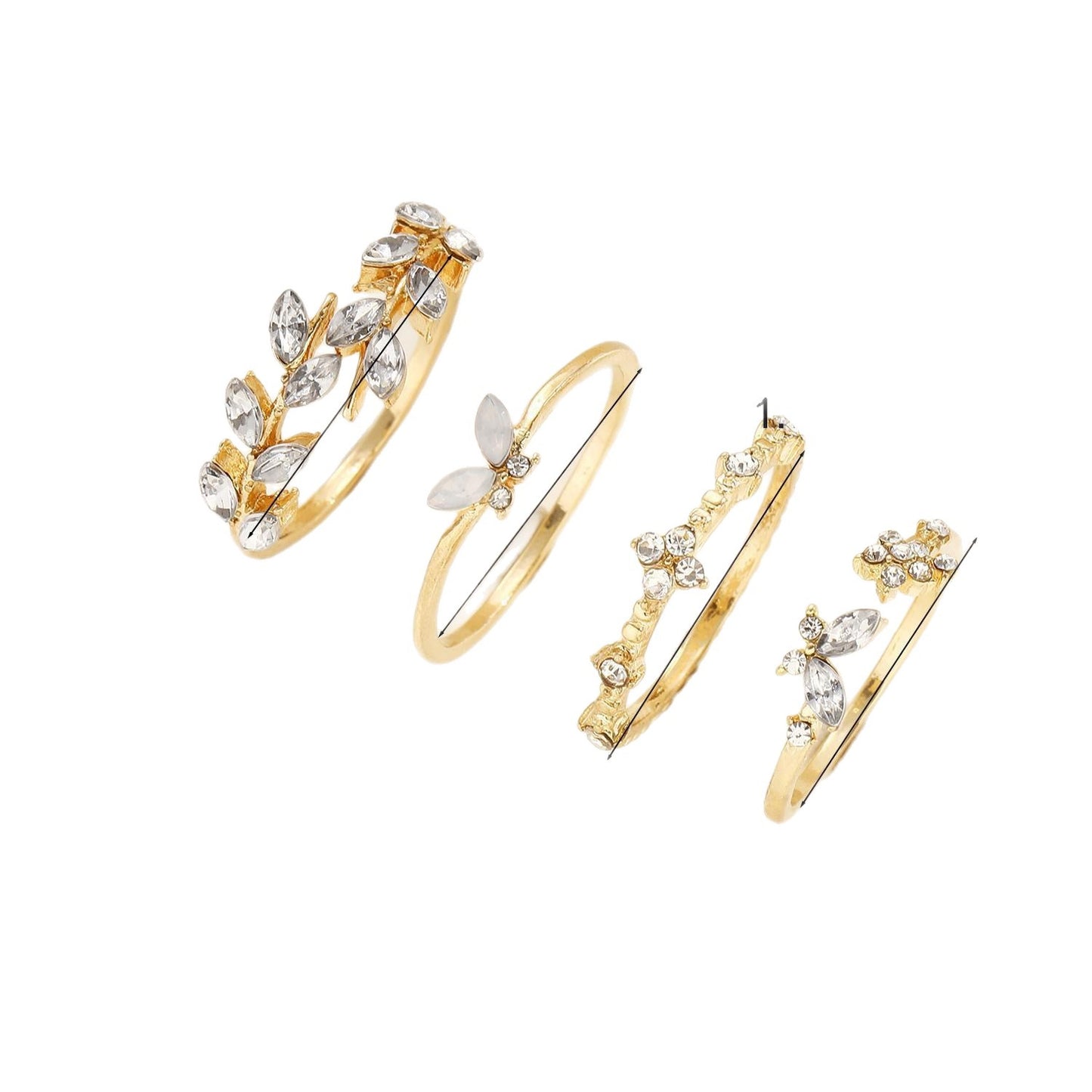 Hand Fashion Simple Butterfly Diamond Studded Hollow Female Niche Ring