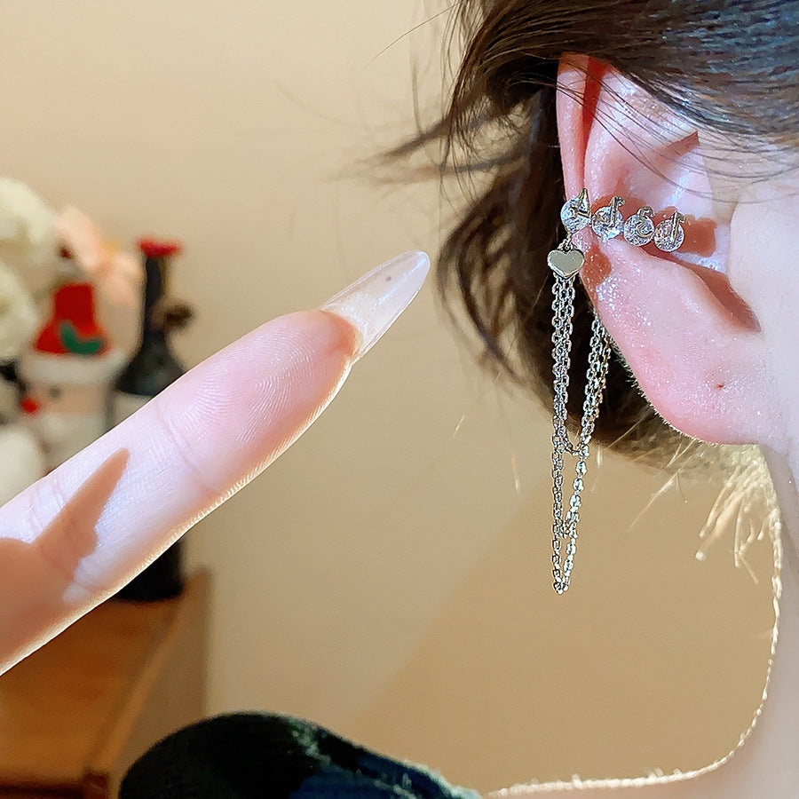 Round Tassel Bone French Vintage Court Style Light Ear Clip
