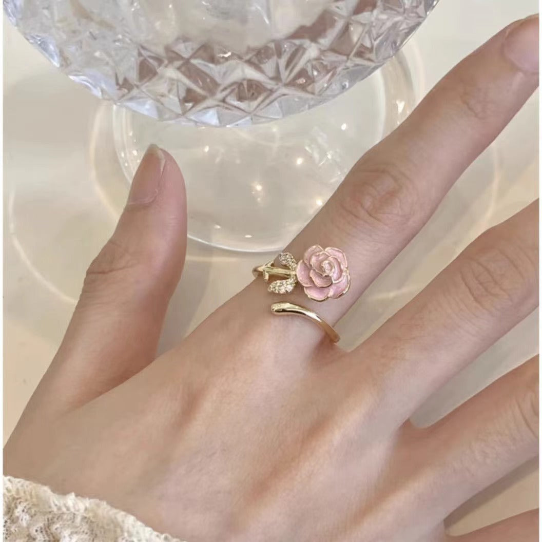 Korean Lace Zircon Flower Light Luxury High Sense Rings