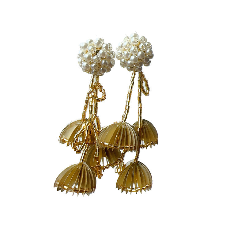 Summer Color Jellyfish Flower Tassel Ear Kooky Rings