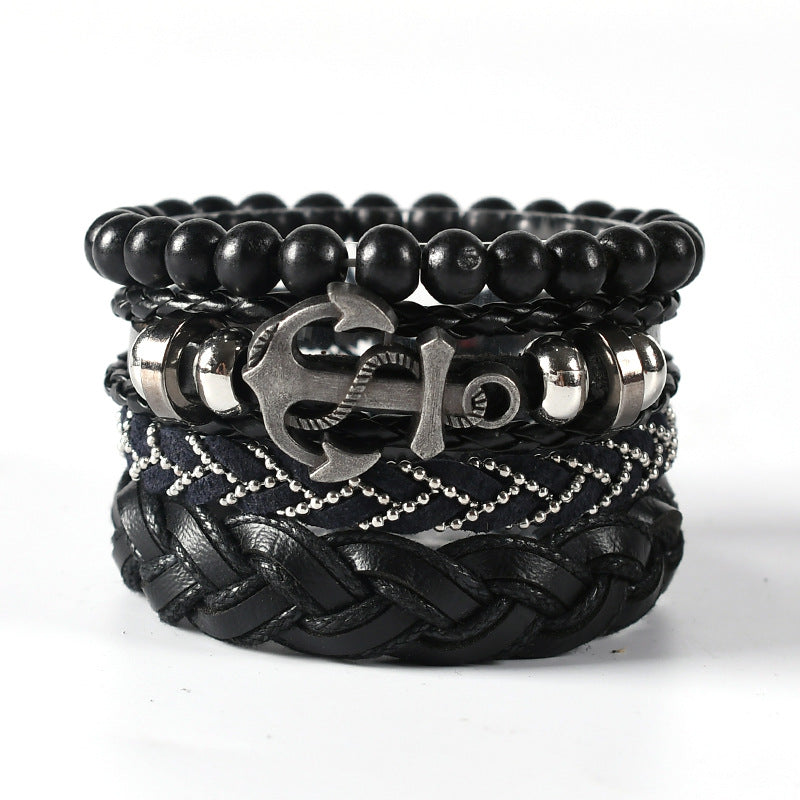 Men's Leather Woven Cowhide Simple Suit Bracelets