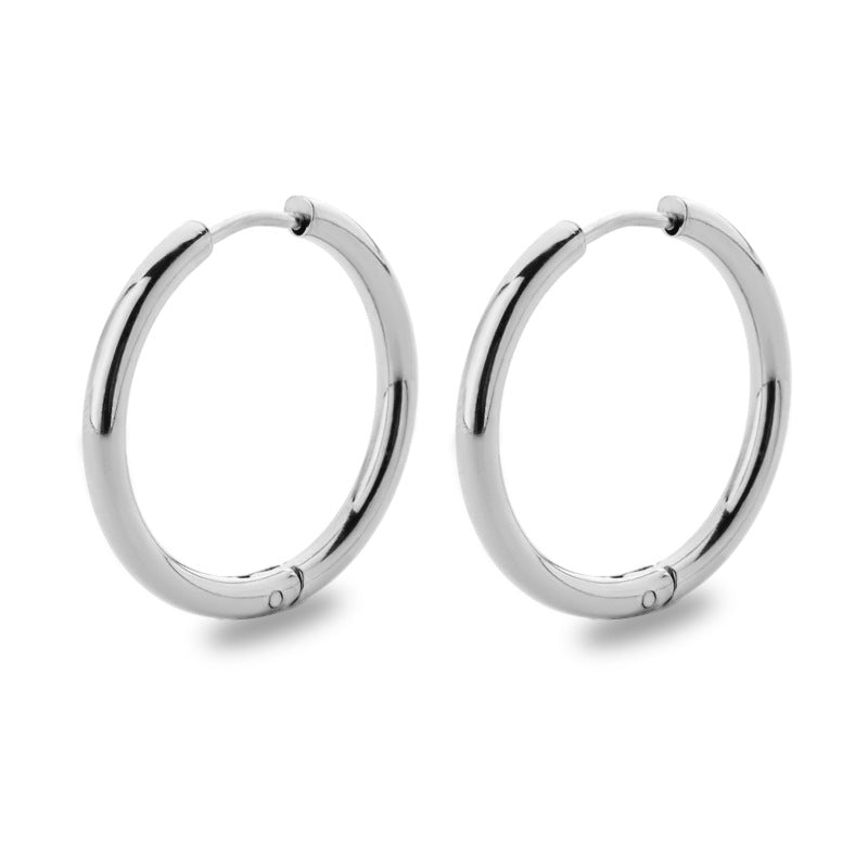 Titanium Steel Stainless Coil Trendy Arc Glossy Ear Buckle