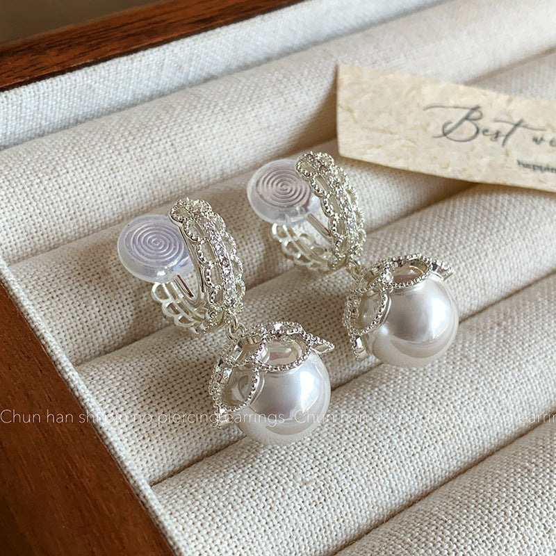 Lace Pearl Without Pierced Mosquito Coil Light Luxury Rings