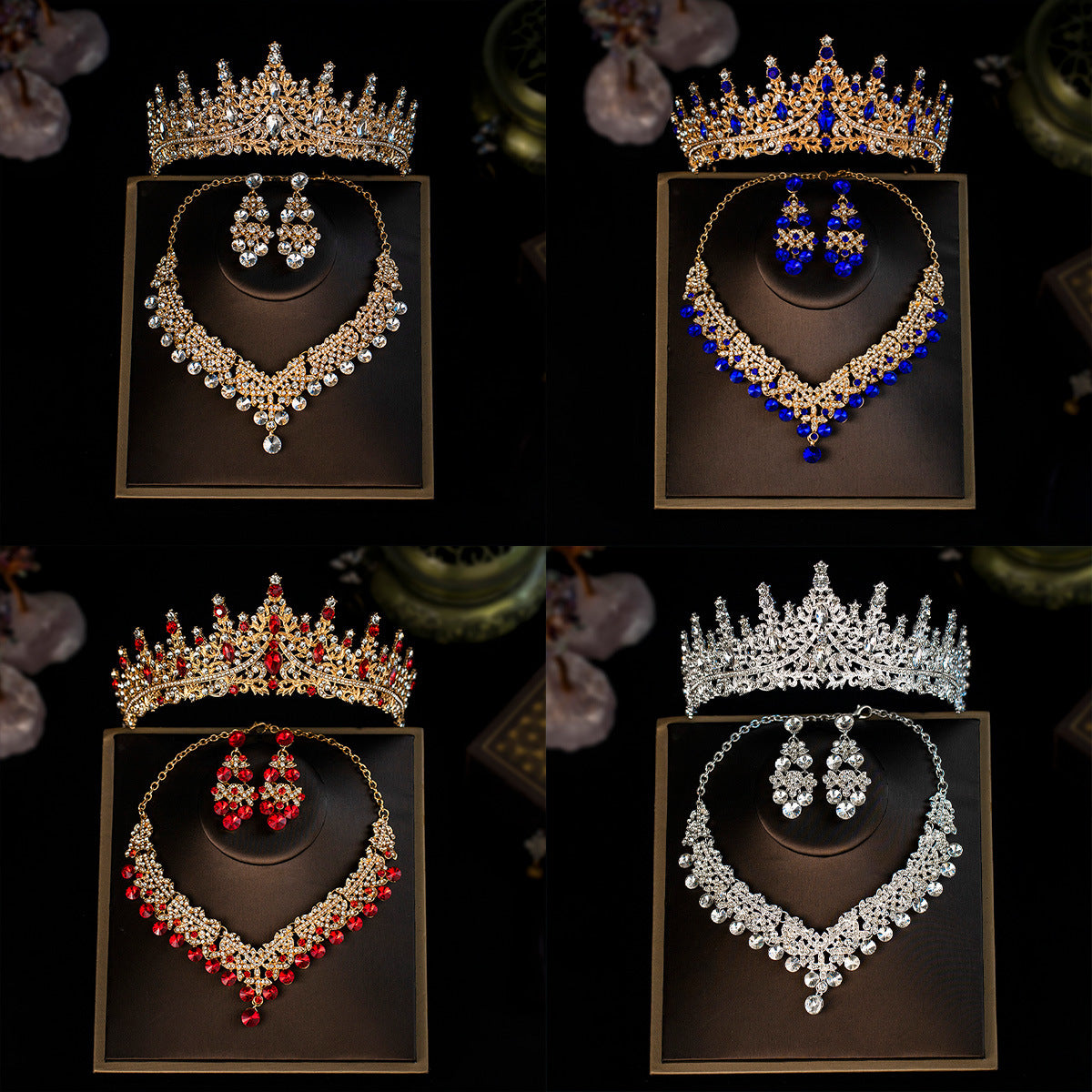 Bridal Three-piece High Sense Ball Wedding Decoration Alloy Jewelry Set