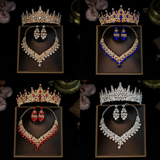 Bridal Three-piece High Sense Ball Wedding Decoration Alloy Jewelry Set