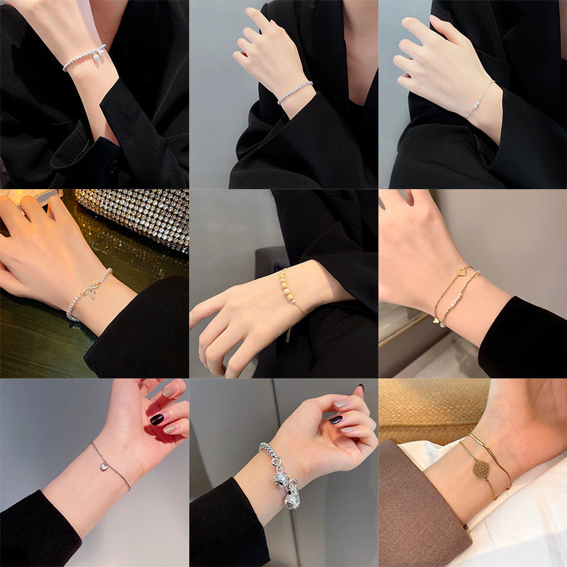 Affordable Luxury Fashion Personality Temperament Wild Simple Pearl Style Geometric Bracelet