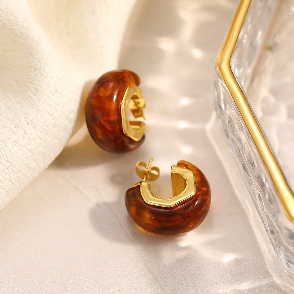 Steel Artistic Retro Style Shaped Large Earrings