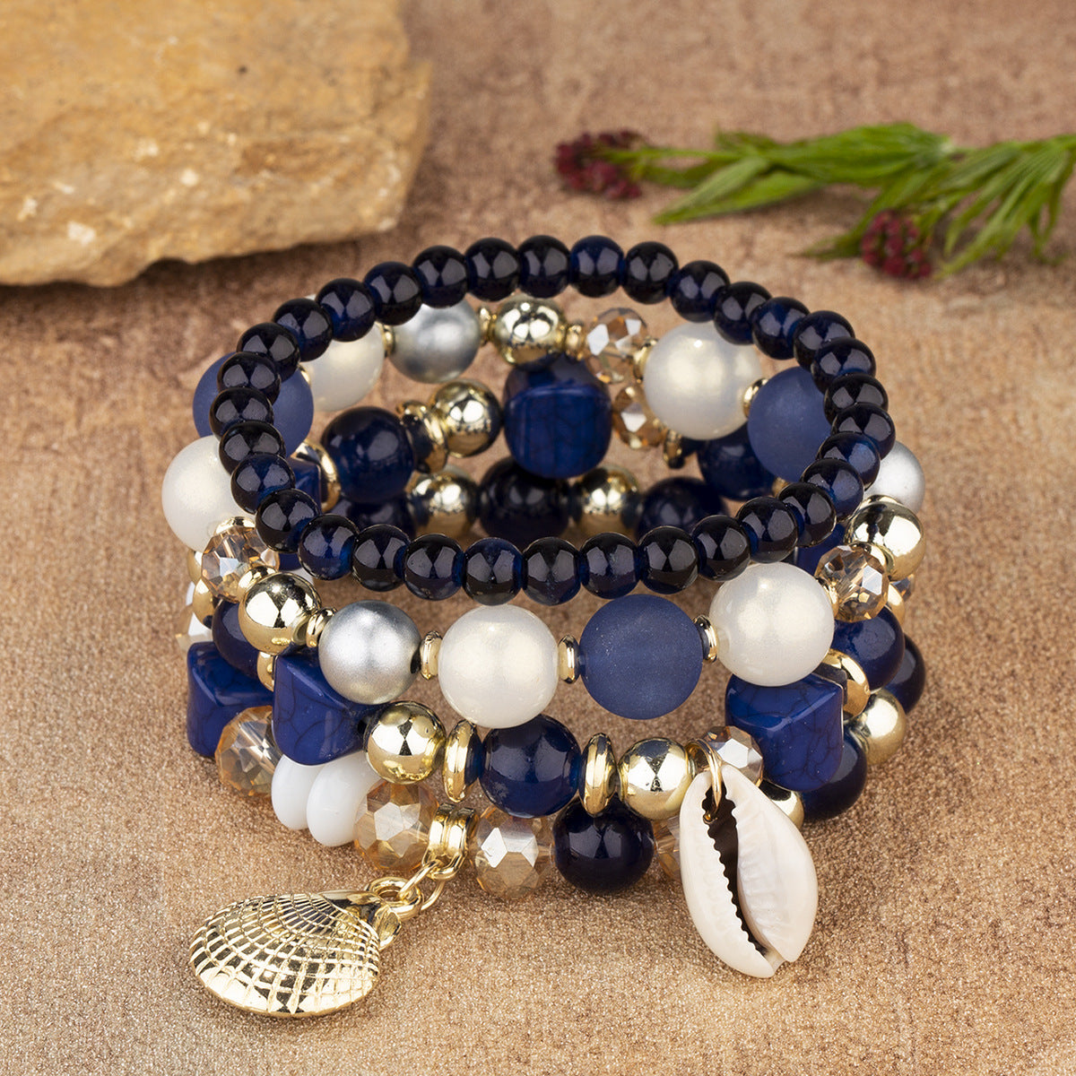 Women's Bohemian Creative Jewelry Shell Crystal Beaded Bracelets