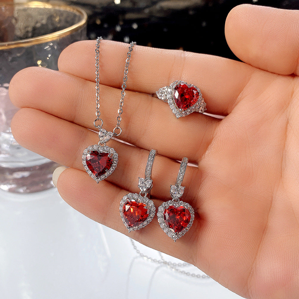 Women's Stream Trend Topaz Blue Zircon Ocean Jewelry Set