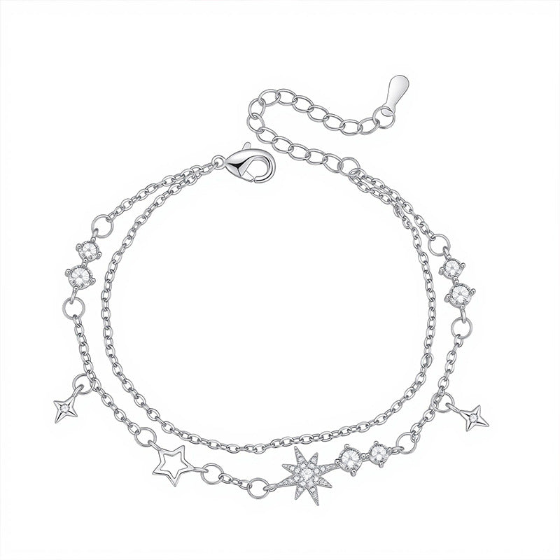 Light Luxury High-grade Hollow Zircon Birthday Bracelet