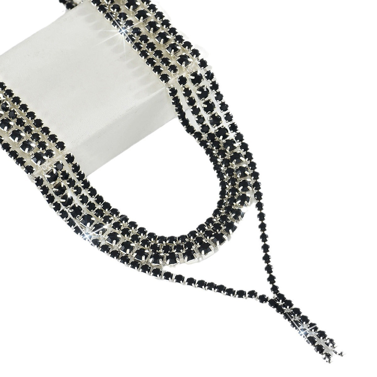 Exaggerated Minority Fashion Rhinestone Light Luxury Tassel Dinner Ball Back Necklaces
