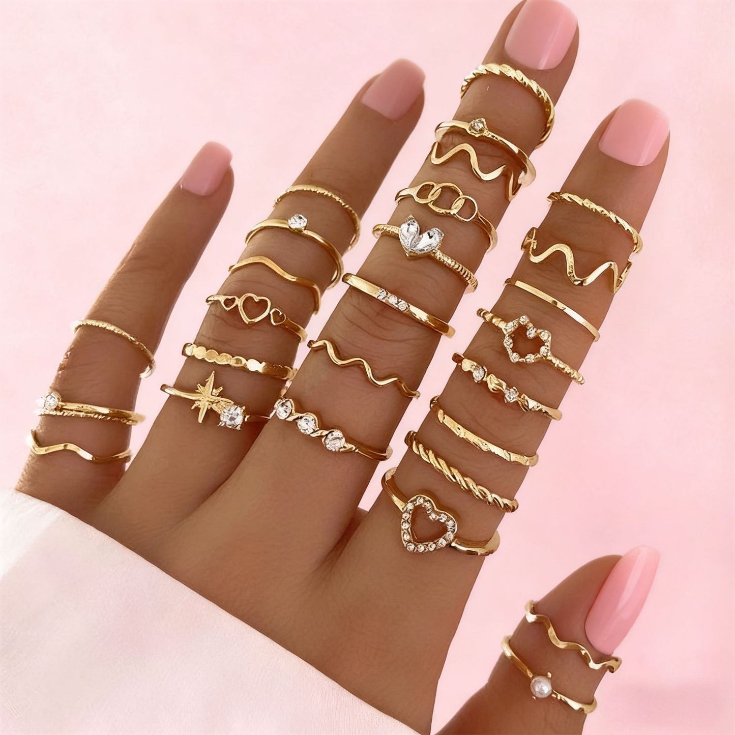 Women's Combined Fashion Liquid Lava Flower Irregular Rings
