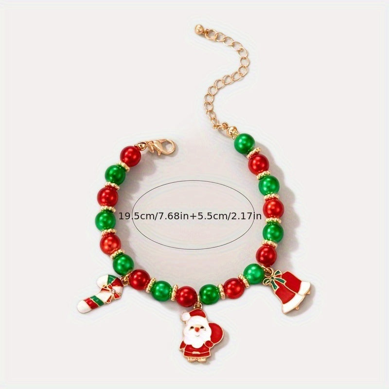 Creative Christmas Beaded Santa Claus Snowman Bracelet