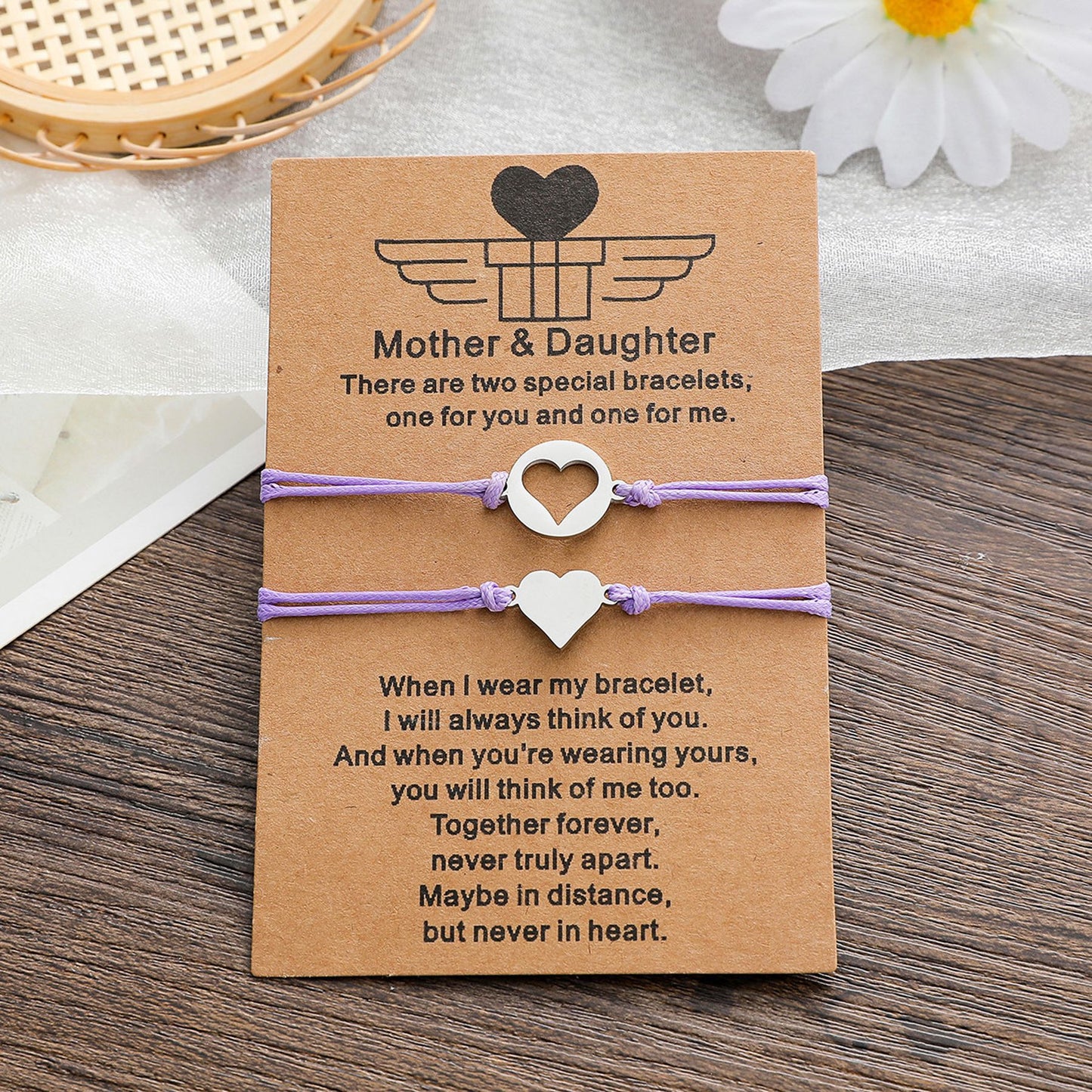 Mother And Daughter Card Creative Stainless Steel Bracelets