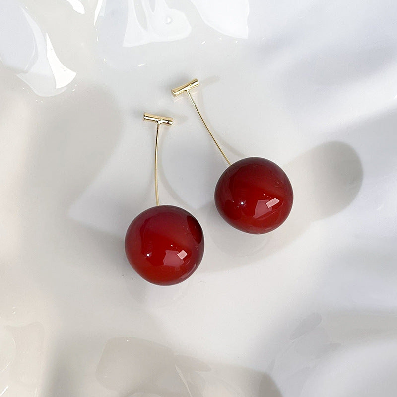 Women's Popular Fashion Sweet Red Fruit Korean Earrings