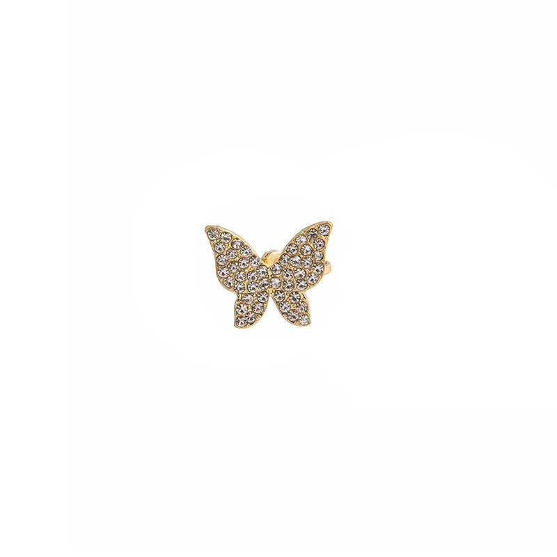 Women's Exquisite Small Diamond Butterfly Zircon Ear Clip Super Fairy Beautiful Earrings