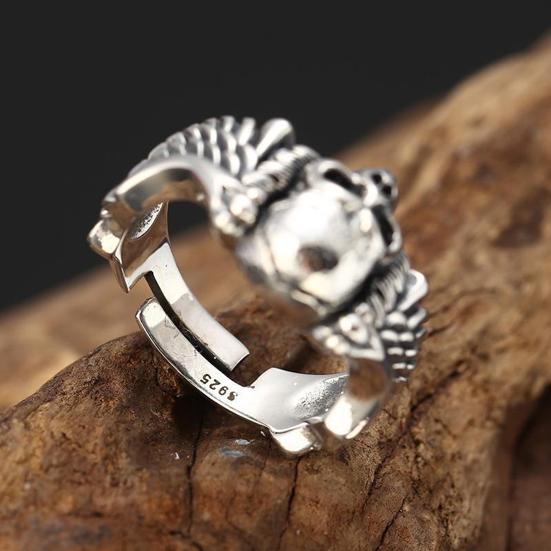 Men's Skull Thai Sier Devil Angel Power Rings