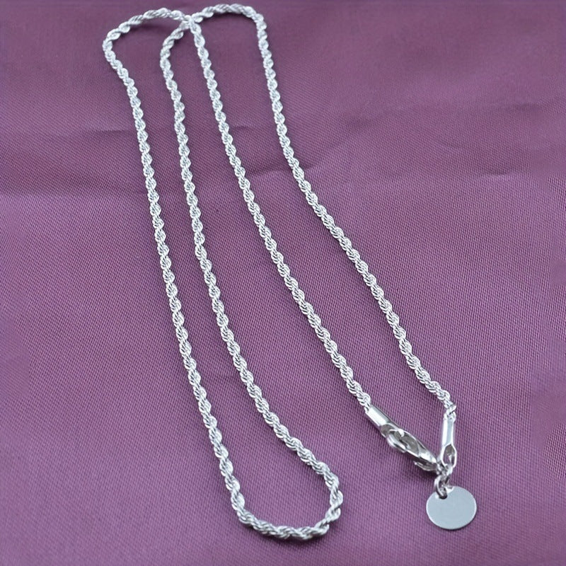 Women's Nine Shiny Hemp Flowers Chain Basic Necklace