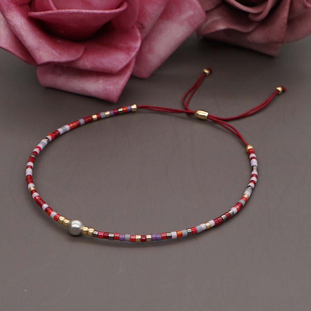 Women's Style Bead Stone Colorful Beaded Lucky Bracelets