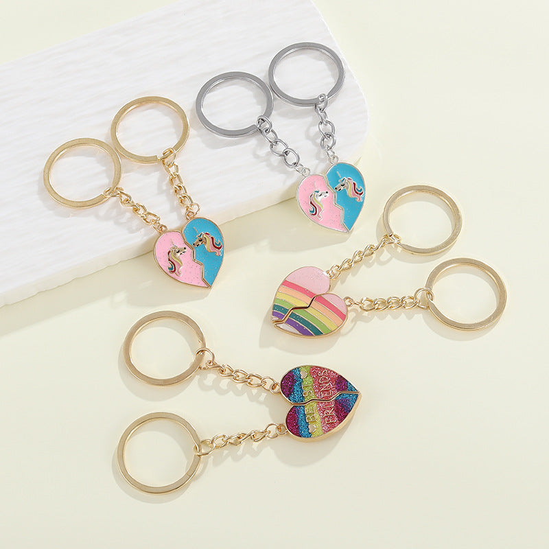 Letter Good Friend Magnetic Gradient Color Pendants