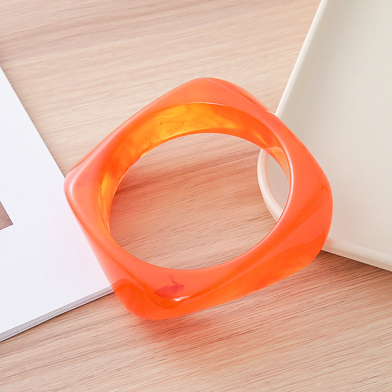 Women's Retro Irregular Blooming Round Wide Surface Bracelets