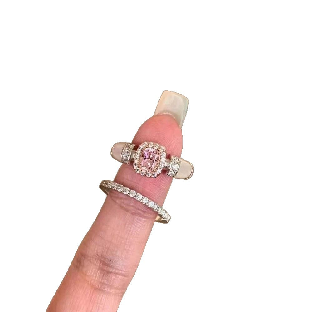 Cube Sugar Zircon Light Luxury Minority High Sense Index Finger Rings