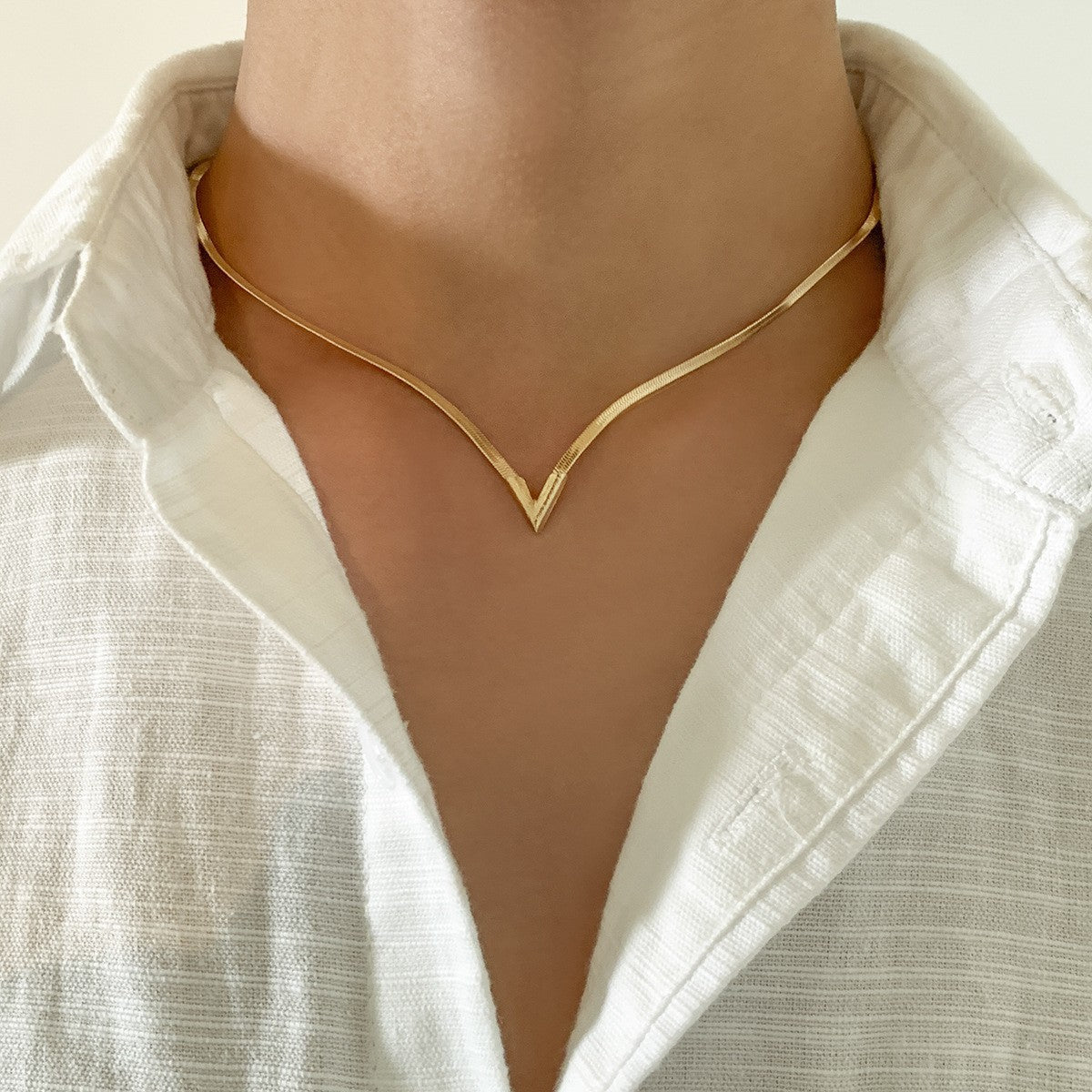 Women's Hip Hop Street Snap Metal Snake Bones Chain Necklace
