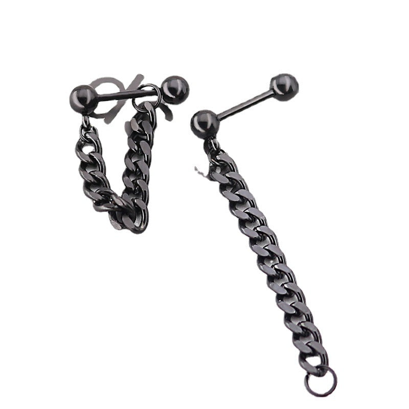 Punk Hip Hop Fashion Simple Titanium Steel Earrings