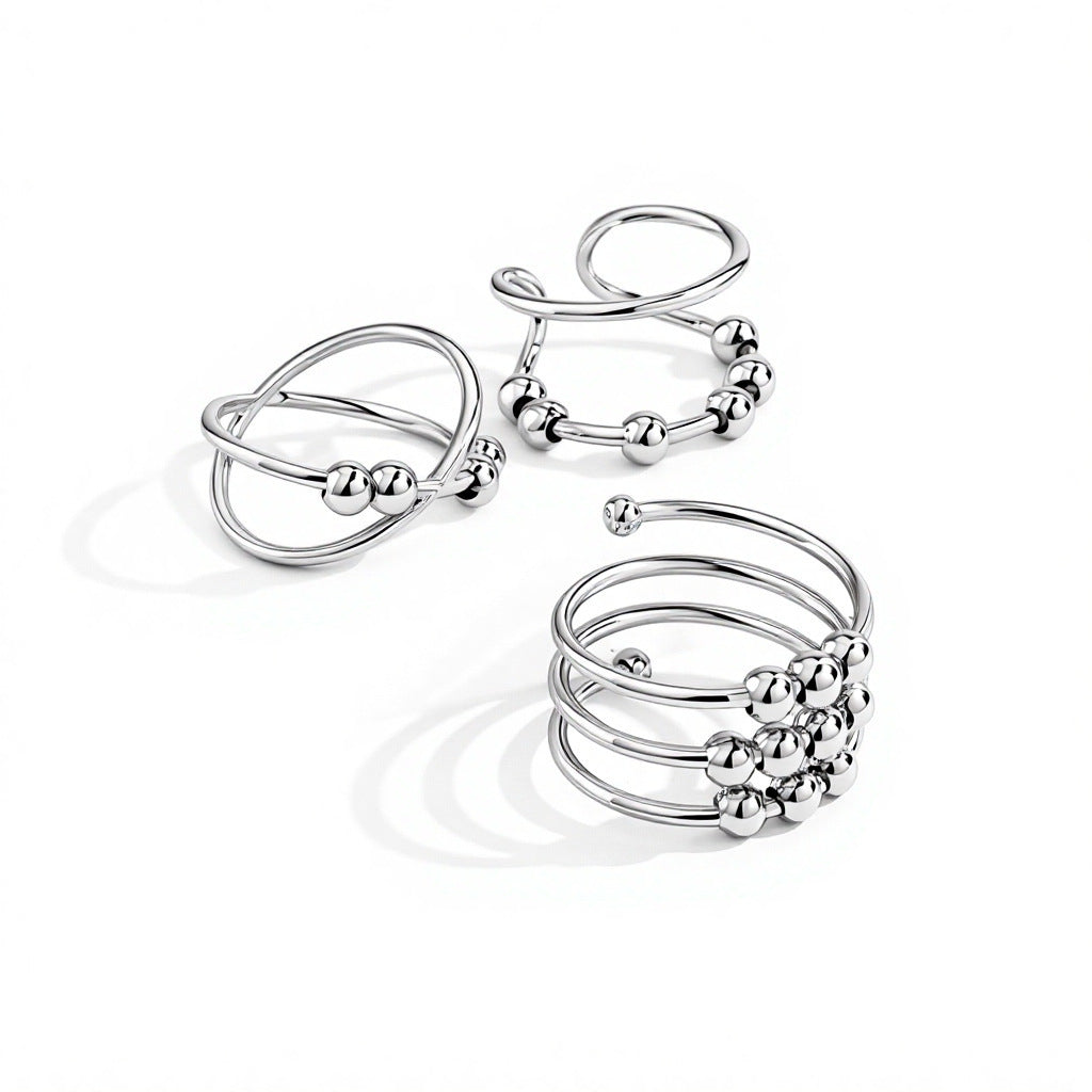 Design Sense Minority Simple Adjustable Decompression Ring