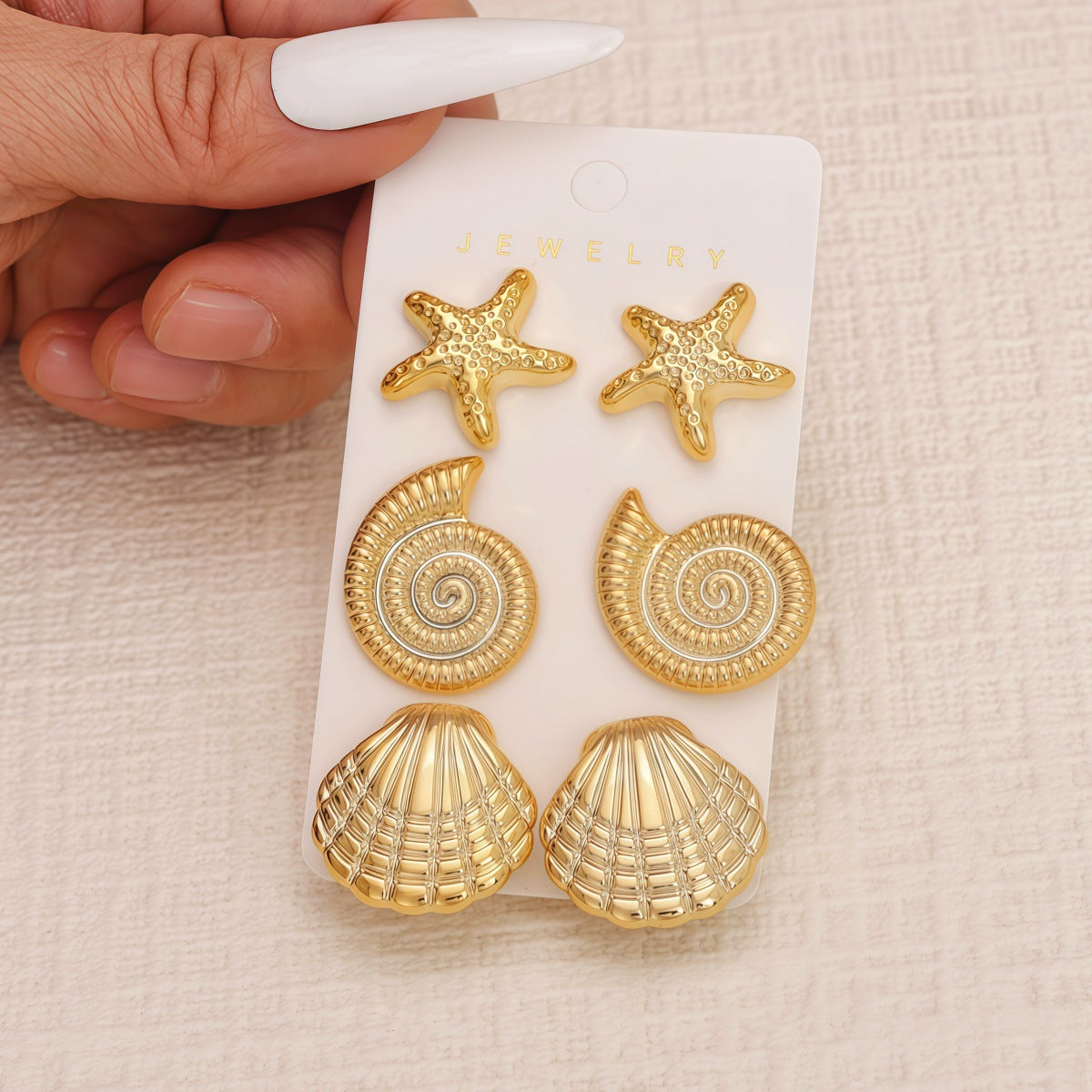 Women's Simple Personality Style Butterfly Ear Leaf Starfish Earings Stud Earrings