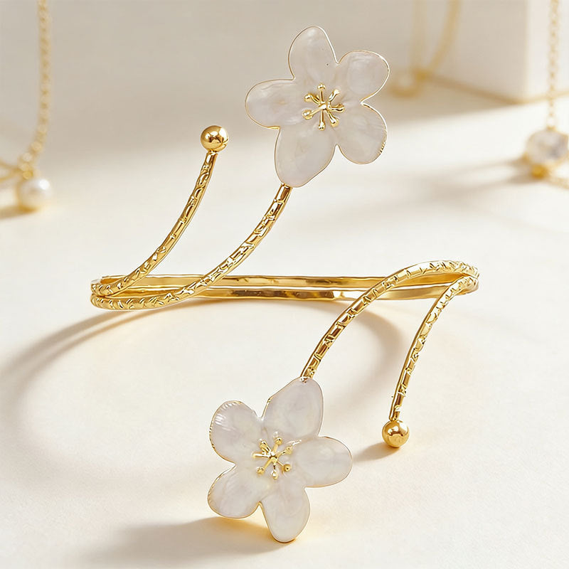 Armband Small Flower Dripping Oil Powder White Green Bracelet