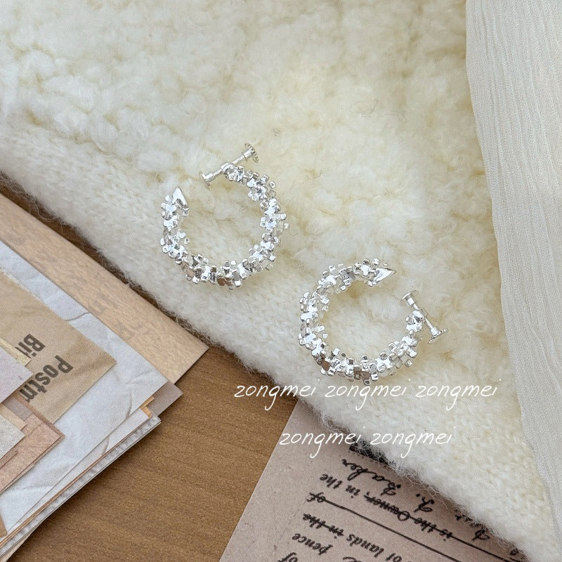 Sier Screw Without Pierced Super Shiny Sparkling Mosquito Coil Rings