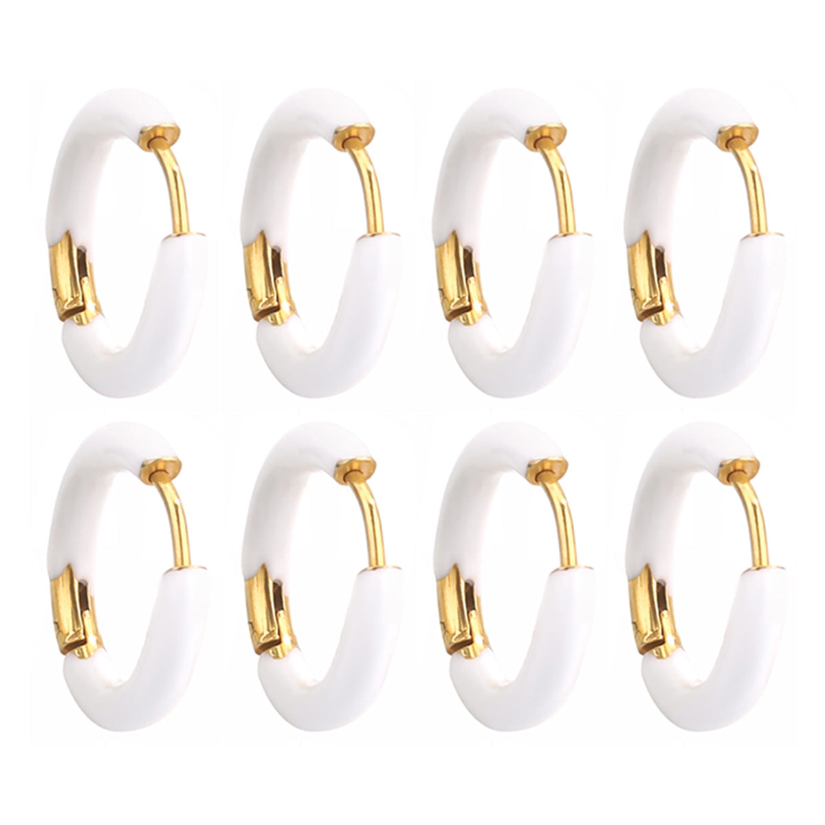 Enamel Color Handmade Oil Dripping Stainless Steel Clip Titanium Classic Ear Buckle