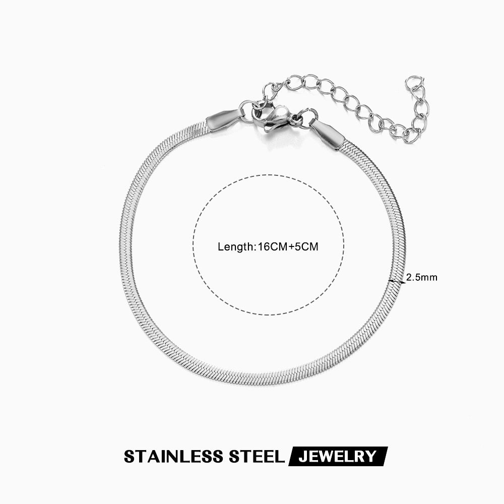 Kubanische Gliederkette für Damen mit zwei vergoldeten Armbändern